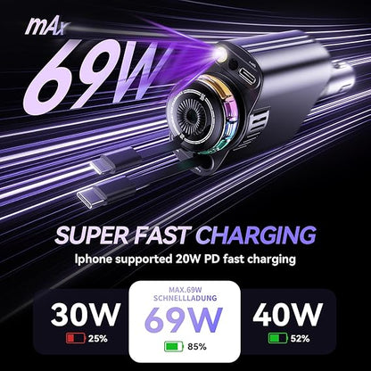 Street Flex Auto: GlowCharge Retractable Car Charger